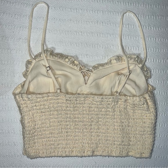 Altar’d State Women’s Lacy Babydoll Tank Top Small Cream Y2K Romantic Coquette - Picture 3 of 7